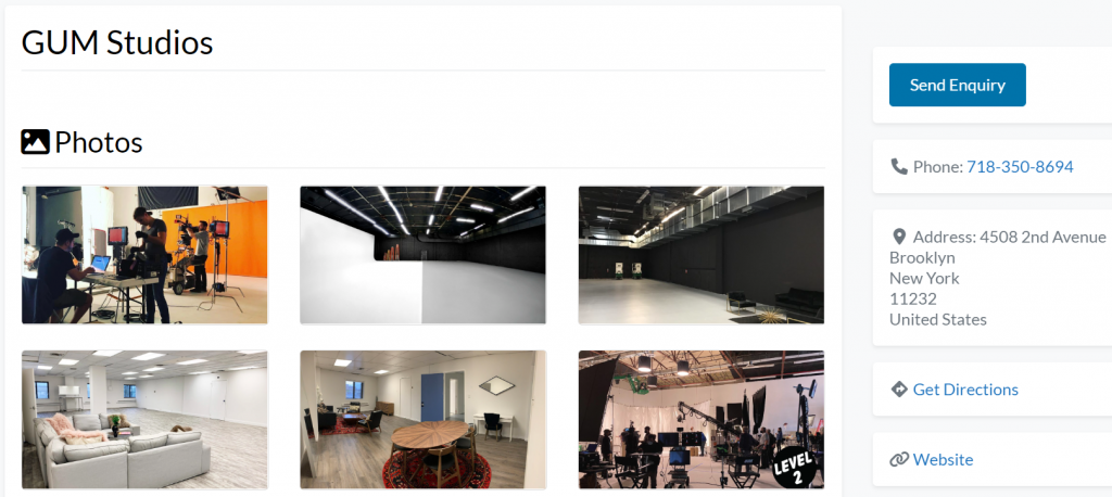 business profile page